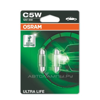 C5W 12V-5W (SV8,5) (������. ���� ������) Ultra Life 6418ULT